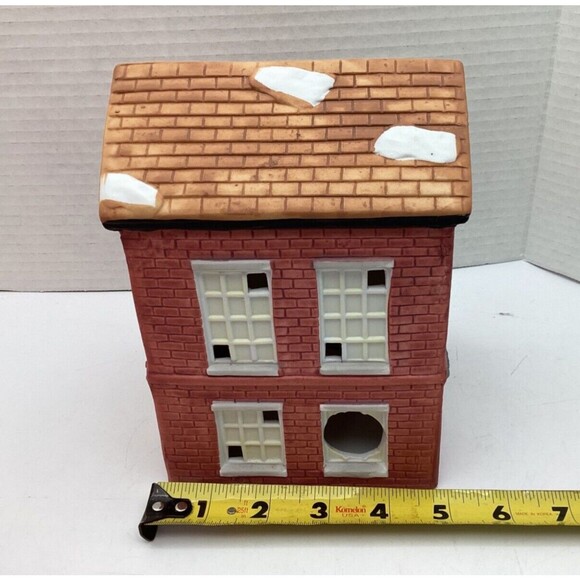 Porcelain Christmas Village Lighted House Grand Theatre Caldor Hand Painted - Picture 3 of 9